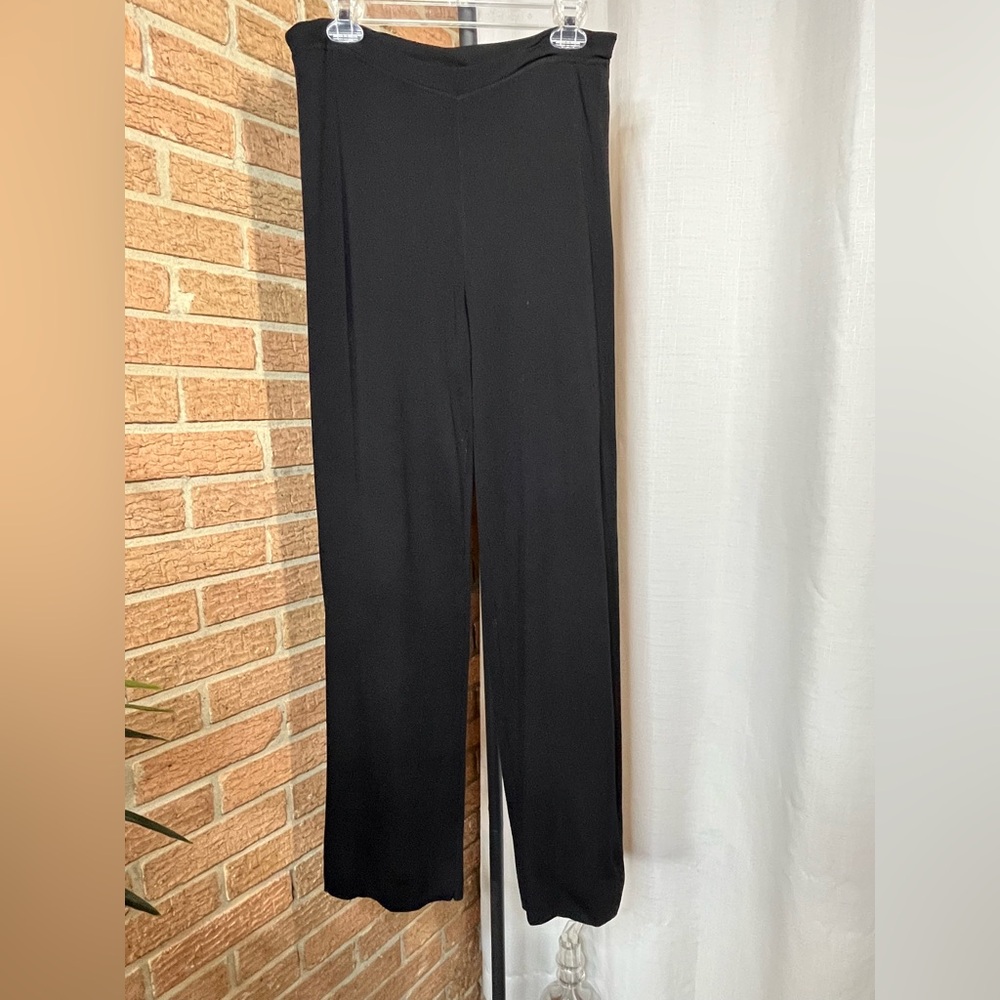 Karen Lessly black knit pull-on pants - small